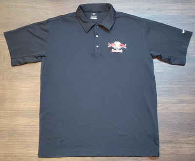 Team Red Bull Nascar Team Issued Black Mens XL Nike Sphere Dry Golf Shirt