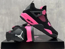AJ4 Retro Pink Thunder Black Sport Shoes Sneakers