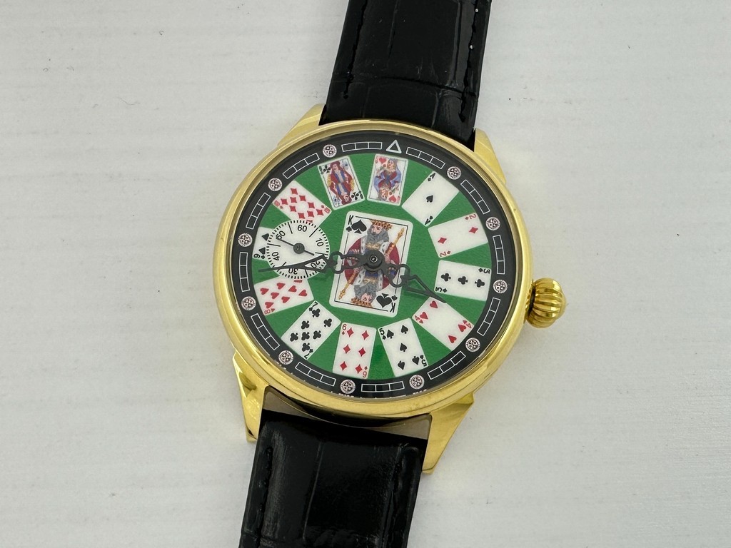 Molnija Playing Cards MARRIAGE!!! Vintage Russian Amazing Men's Watch EXCELLENT