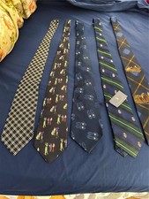 RALPH LAUREN POLO TIES - VINTAGE SET OF FIVE 5 100 SILK MADE BY HAND
