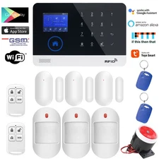 B43 WiFi Tuya APP GSM Wireless Home Security Alarm Burglar System+Alexa+Google
