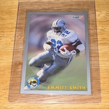 Fleer 1993 Emmitt Smith League Leader Dallas Cowboys NFL Football Card #244
