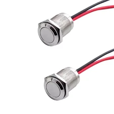 2pcs 12mm Super Short Metal Momentary Push Button Switch Waterproof Anti-Vandal
