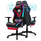 RGB Racing Gaming Chair W/ Speaker Massage Computer Office Chairs with Footrest 