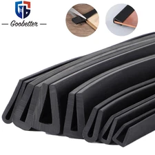 Black Rubber U Channel Edging Trim Seal Door Window Edge Protector Strip U-Shape