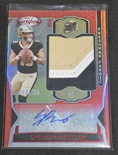 SPENCER RATTLER 2024 PANINI CERTIFIED FABRIC MIRROR RED RC PATCH AUTO /199
