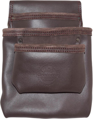 OS2257 3 Pocket Oil Tanned Nail & Tool Pouch Dark Brown Color for Constructor/El