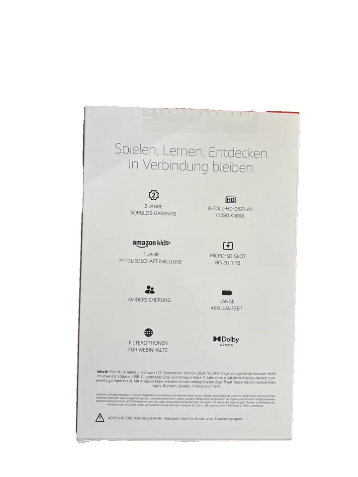 Fire HD 8 Kids Pro Tablet 2024 | 32GB | Kindersicherung | Löwen Design | NEU OVP - Bild 3 von 4