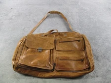 Brown Leather Duffel Bag Travel Shoulder Weekender Large Carry On Tote Overnight