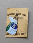 State Charm : Michigan - Souvenir Charm/Pendant - silver tone & Cloisonne enamel