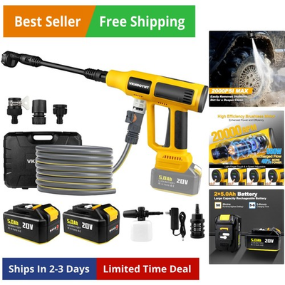 #ad #ad Cordless Pressure Washer with Faucet amp; Garden Hose Connector 2 X 5.0AH Batte... $249.12
