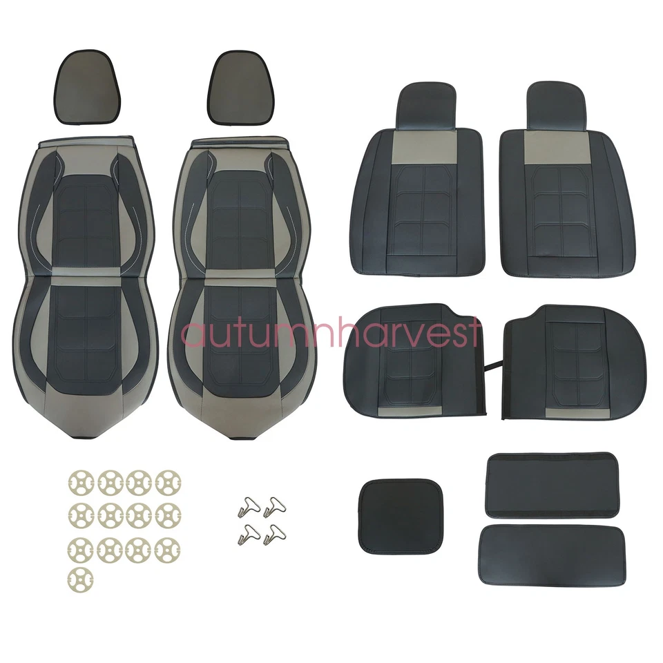 For Kia K5 Niro Rio Sorento Stinger Car Front & Rear 5-Seat Covers Faux Leather Foto 4 de 4