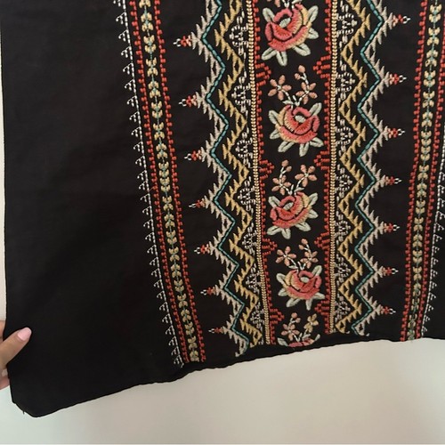 Johnny Was Rina Embroidered Black Sleeveless Mini Dress with Floral Design - Picture 2 of 5