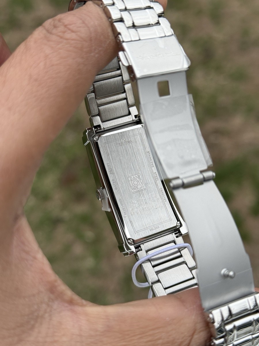 Bulova Frank Lloyd Silver Rectangular Bracelet Watch with  display picture 1