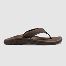 OluKai Ohana Mens Beach Sandals Dark Java Ray Durable New
