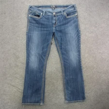 Silver Jeans Co Jeans Womens 22 Long 33 Blue Suki 17 Flap Bootcut Denim Curvy