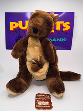 Vintage Folkmanis Folktails Large Kangaroo Plush Hand Puppet Brown 20" W/ Joey
