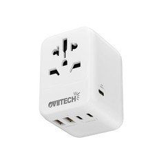 28W Universal Travel Adapter,Power Adapter with 5 USB Ports - All-in-one USA,...