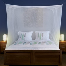 Mosquito Net for Single to King-Sized Beds- No Openings 6 Hanging Hoops w/ Bag