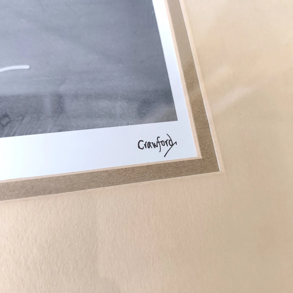 Framed Photograph Black and White Aerial View Crosswalk Car Urban Crawford 50cm - image 3 of 4