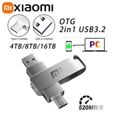 Xiaomi 16TB USB3.2 Metal Flash Drive Waterproof TypeC HighSpeed Pen Drive for PC