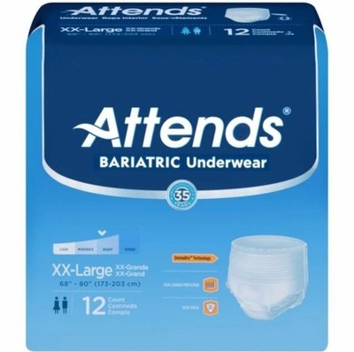 Attend Bariatric Protective Underwear XXL 80'' Waist - 12 count