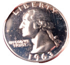 1963 Proof Washington Quarter FS-802 / DDR-006 — photo 2