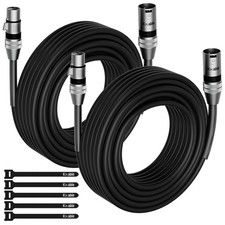 2 Pack DMX to DMX Stage Lighting Cable 100 FT, 110 Ohms Impedance DMX Male to Fe