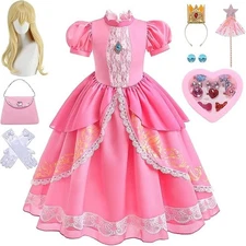 Princess Costume for Girls Dress up Holiday Costumes for Kids with Accessories