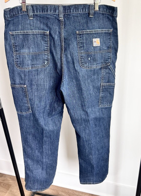 Carhartt Mens Size 38 x 32 Relaxed Fit Denim Jeans CAT 2 Flame Fire Resistant FR