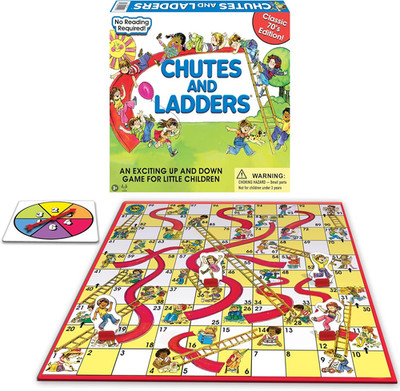 Classic Chutes and Ladders with 1970'S Artwork by  Games USA for Children Ages 3