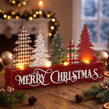 Traditional Christmas Decor, Lighted Tartan Plaid Christmas Tree