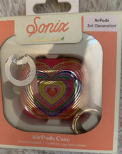 Sonix Rainbow Hearts AirPods 3rd Gen Antimicrobial Clip Soft Fitted Case