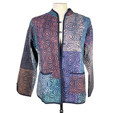 Handmade Unique Reversible Kantha Quilt Jacket Women's Bohemian Embroidered XXL