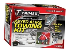  TCP50 Trailer Lock Combo Pack (Keyed Alike) , Black 