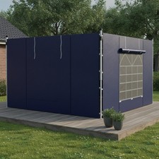 Gazebo Side Panels with Windows/Doors 3x3m 3x6m Blue Water-Resistant Oxford