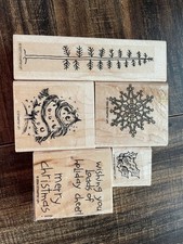 Vintage Stampin Up Trees And Snowflake Stamps
