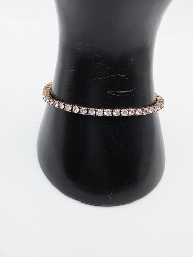 Estate - 925 Sterling Silver CZ Exquisite 7.25" Inch Tennis Bracelet 50-Stones - Picture 11 of 12