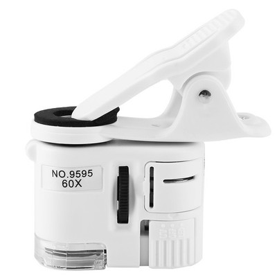 Portable 60X LED Light Mini Mobile Phone Microscope For Currency Detection New