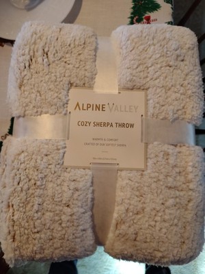 Alpine Valley Cozy Sherpa Throw MINT STRIPE Soft Fuzzy 50 X 60  BRAND NEW
