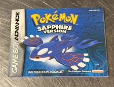 Pokemon Sapphire Nintendo Game Boy Advance Instruction Manual Booklet ONLY