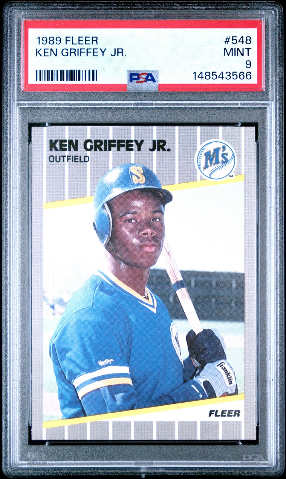 1989 FLEER #548 KEN GRIFFEY JR. ROOKIE RC PSA 9