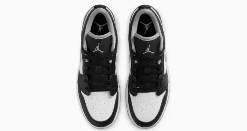 Air Jordan 1 Low GS Negro Medio Gris Talla 553560-040 Nuevo Foto 3 de 4