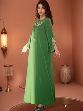 Vintage Abaya Women Muslim Long Sleeve Maxi Dress Turkey Kaftan Evening Dresses