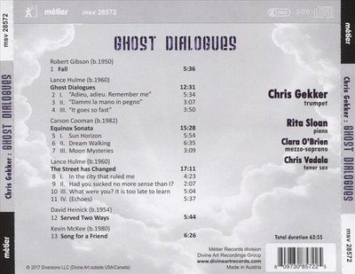 CHRISTOPHER GEKKER / CLARA O'BRIEN / RITA SLOAN / CHRIS VADALA GHOST DIALOGUES N