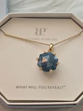 Bomb Party Necklace NK97201 "Unyielding Spirit" LC London Blue Ice Crystal Gold