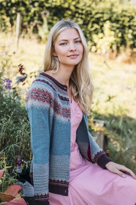 Eribe women's cardigan blue fine knit New