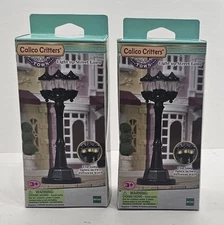 Calico Critters Town Series Light Up Street Lamp Lot Of 2 Sylvanian Families
