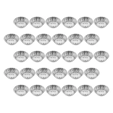  30pcs Mini Tart Pans: Stainless Steel Tartlet Molds - Reusable Baking Cups -