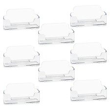 HSYMQ 8 Pack Acrylic Business Card Holder for Desk, Clear Plastic Transparent 